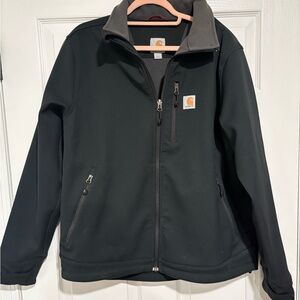 Carhartt Black Softshell with grey Fleece-Lined Jacket